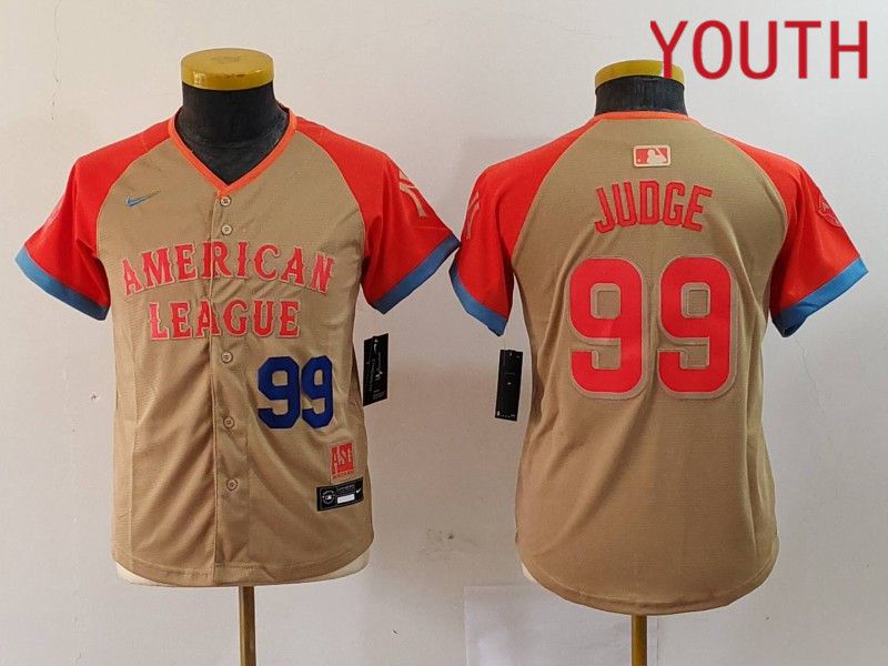 Youth New York Yankees 99 Judge Orange All star 2024 Nike MLB Jersey style 3